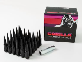 BLACK - GORILLA SPIKE LUG NUTS